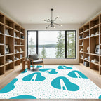Teal Organic Dot Abstract Rug