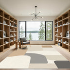 Neutral Abstract Mid Century Modern Shapes Rug