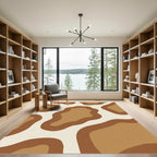 Earthy Brown Organic Blob Rug