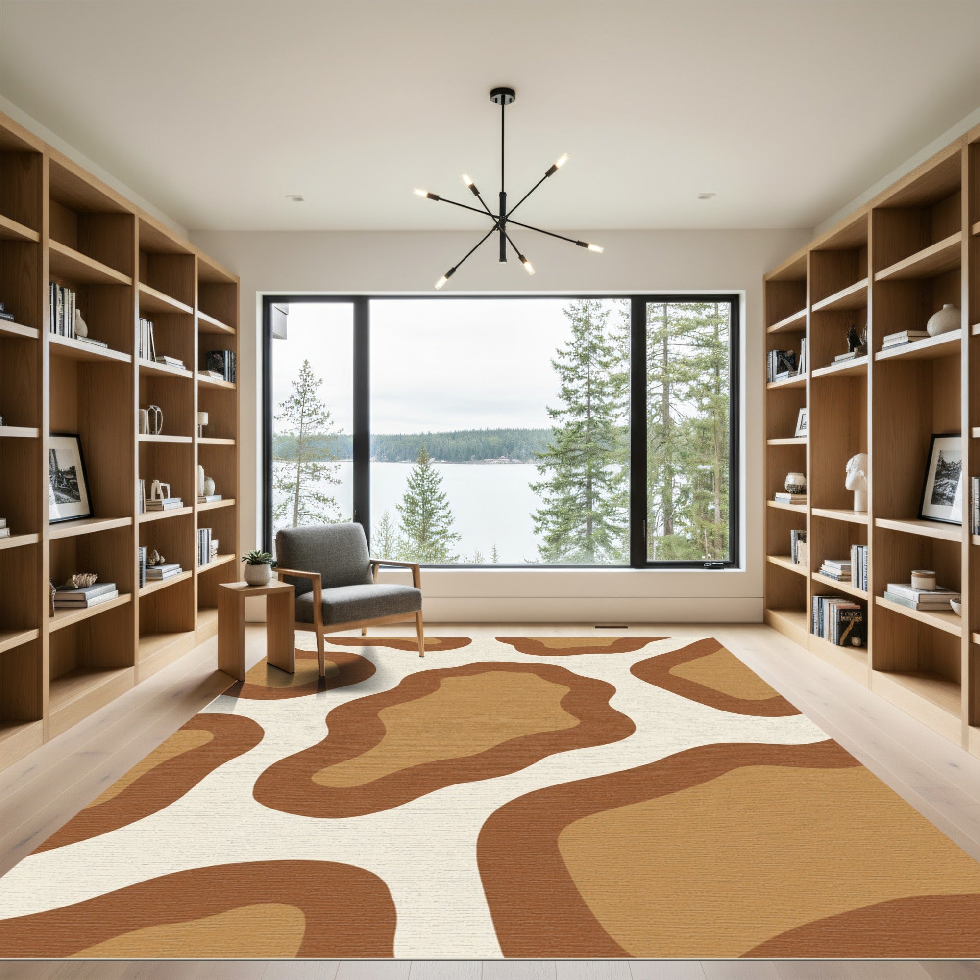 Earthy Brown Organic Blob Rug
