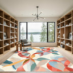 Abstract Ribbon Swirl Color Splash Rug