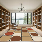 Earthy Circles Grid Composition Rug