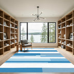 Blue Gradient Horizontal Stripe Rug