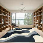 Cool Tones Wavy Abstract Rug