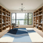 Deep Blue Gradation Wave Art Rug