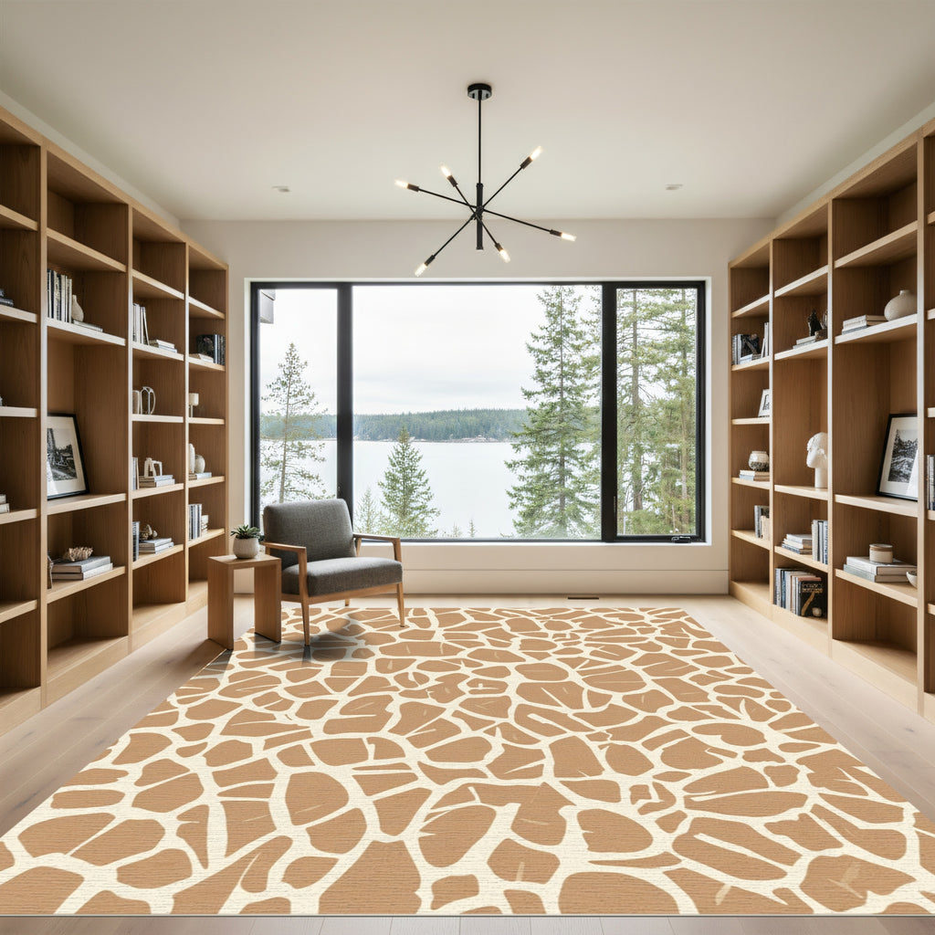 Safari Giraffe Print Texture Rug