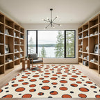 Orange Dot Contemporary Overlay Rug