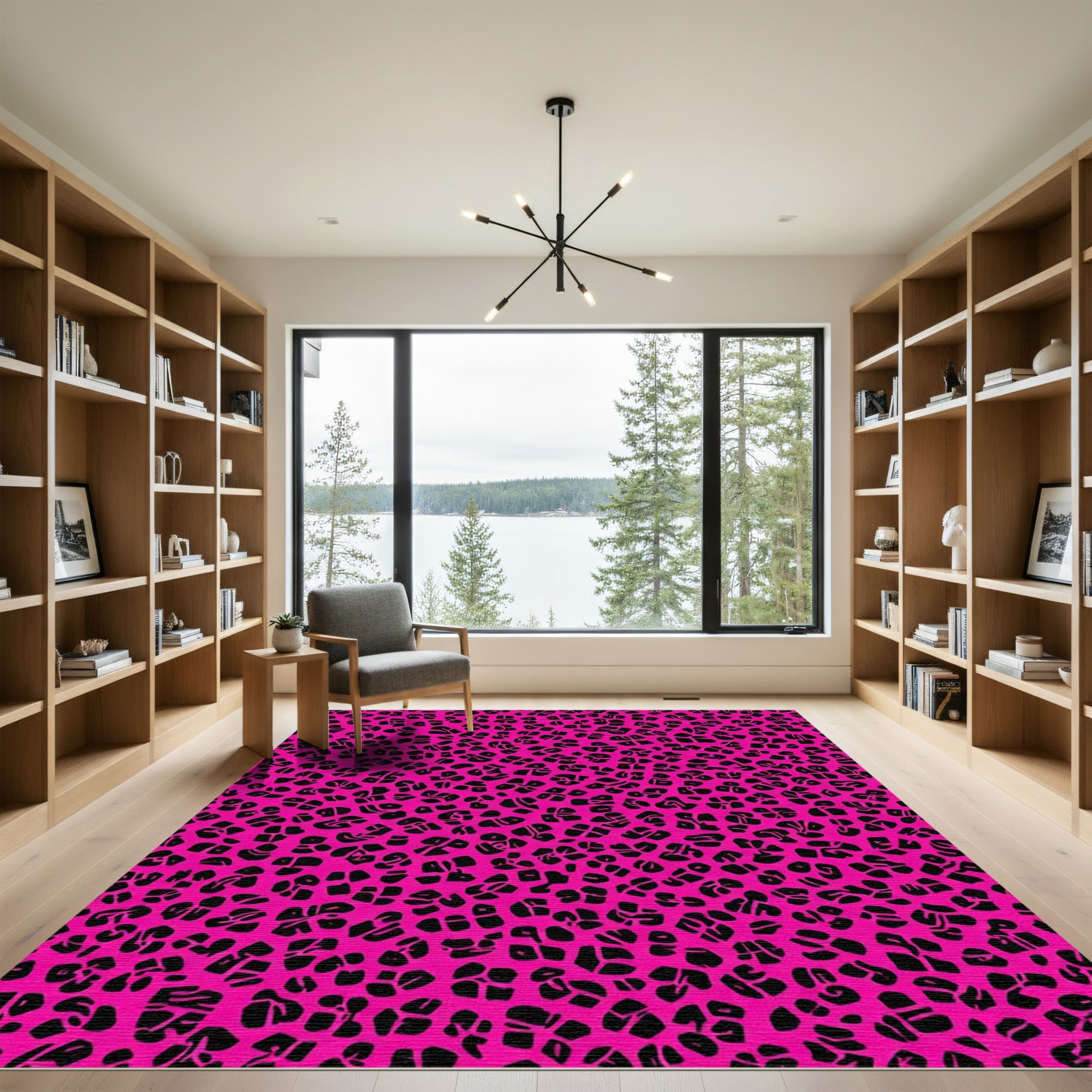 Hot Pink Leopard Spotted Print Rug