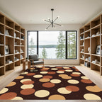 Brown Earthy Tone Gradient Circles Rug