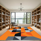Bold Geometric Orange Abstract Rug