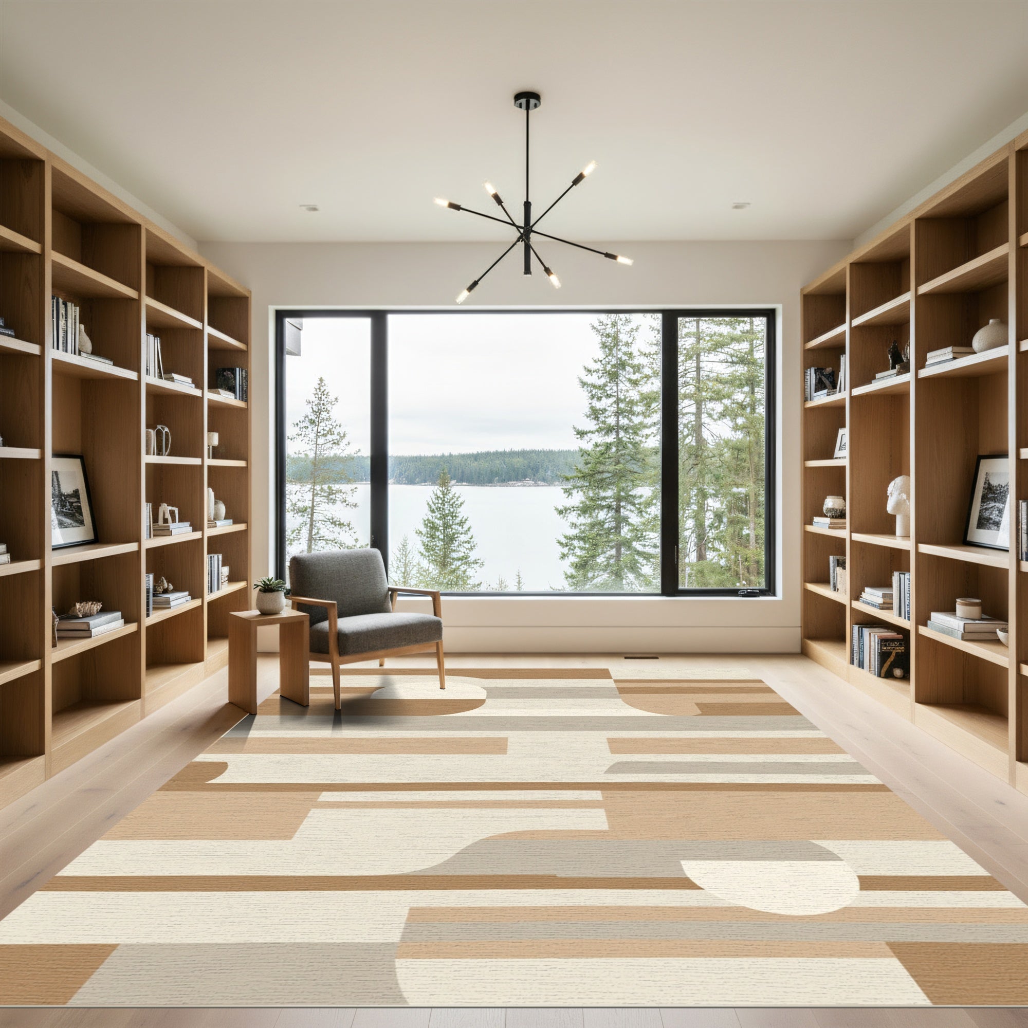 Neutral Earthy Curves Geometric Blocks Rug