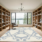 Pale Blue Archway Scroll Rug
