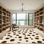 Creamy Brown Scattered Dot Rug