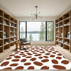 Brown Speckled Spot Pattern Rug