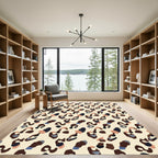 Abstract Leopard Spots Cream Accents Rug