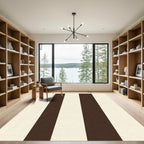 Dark Cream Vertical Stripe Rug