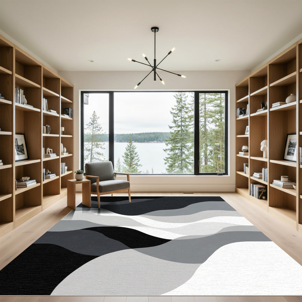 Monochromatic Gradient Abstract Waves Rug