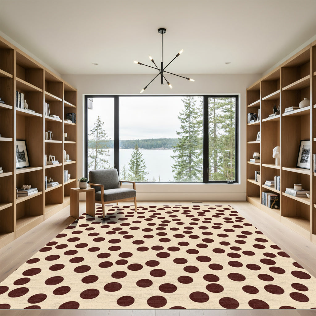 Brown Polka Dot Scatter Rug