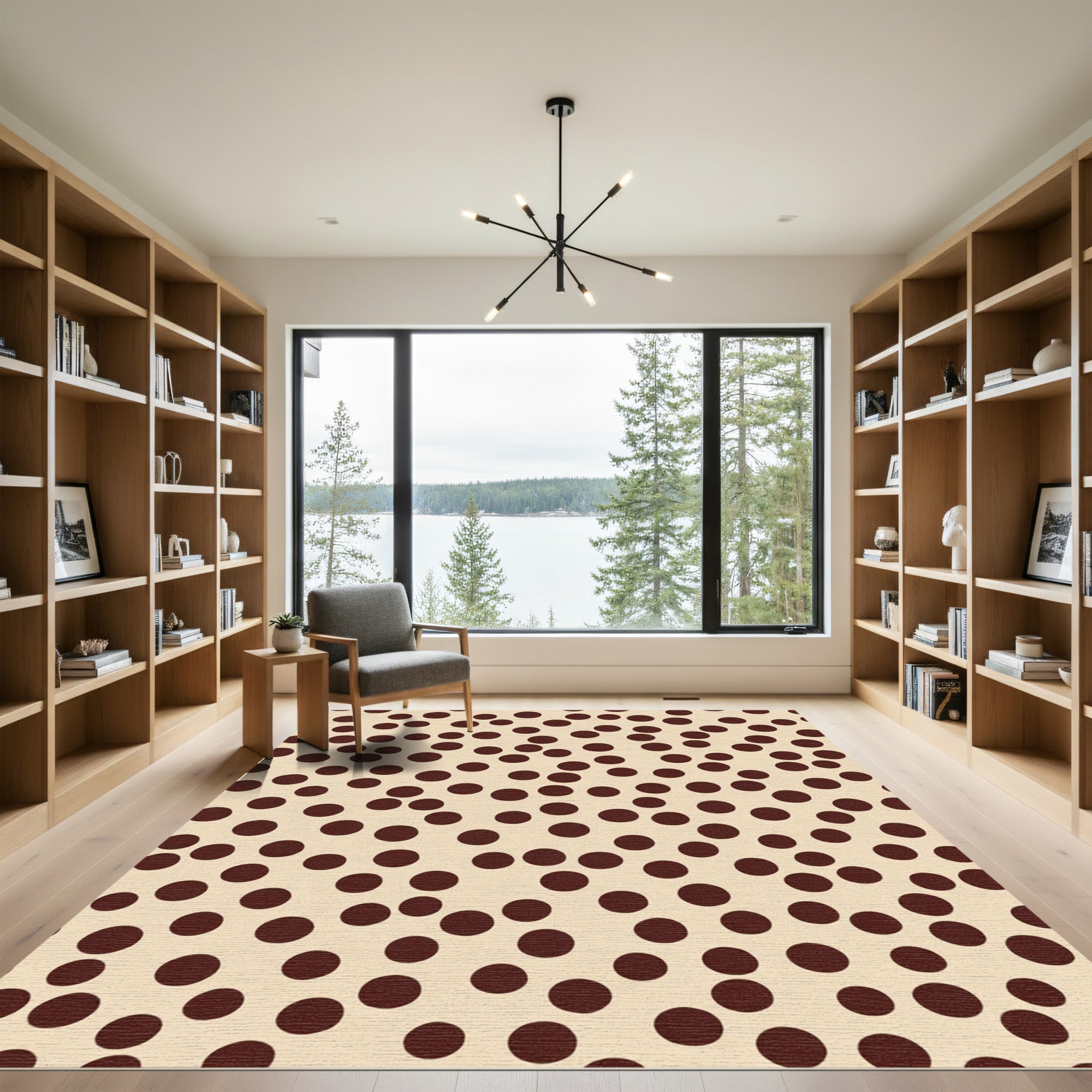 Brown Polka Dot Scatter Rug