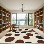Brown Black Circular Composition Rug