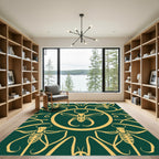 Emerald Insect Art Nouveau Rug