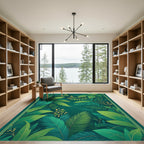 Emerald Canopy Botanical Illustration Rug