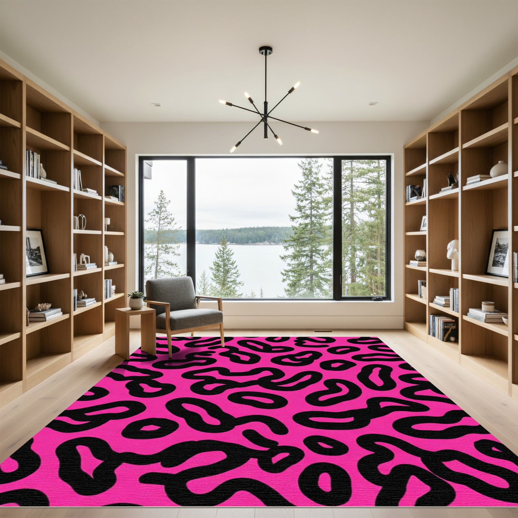Bold Pink Abstract Spots Rug