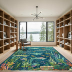 Oceanic Sharks Coral Reef Life Rug
