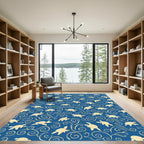 Blue Sea Turtle Swirl Accent Rug