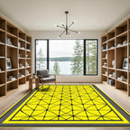 Bold Yellow Geometric Net Rug