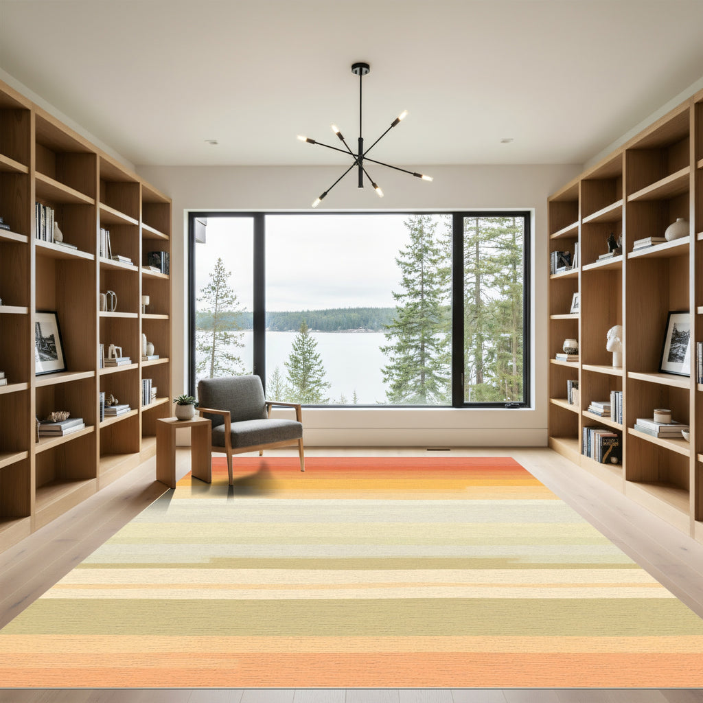 Sunset Hues Horizontal Stripe Gradient Rug