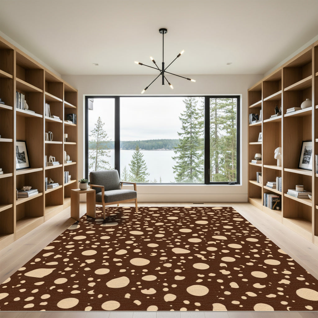 Brown Beige Speckled Scatter Rug