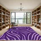 Bold Purple Abstract Stripe Rug