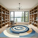 Modern Geometric Concentric Circles Rug