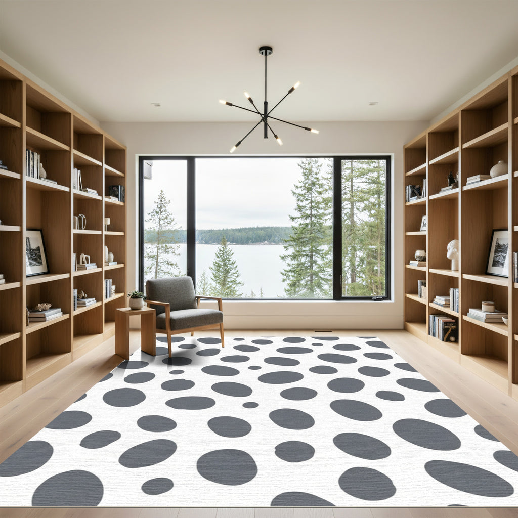 Gray Dalmatian Spots Scatter Rug