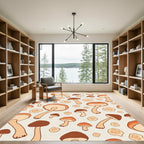 Retro Mushroom Forest Earthy Tones Rug