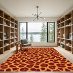 Orange Brown Abstract Animal Skin Rug