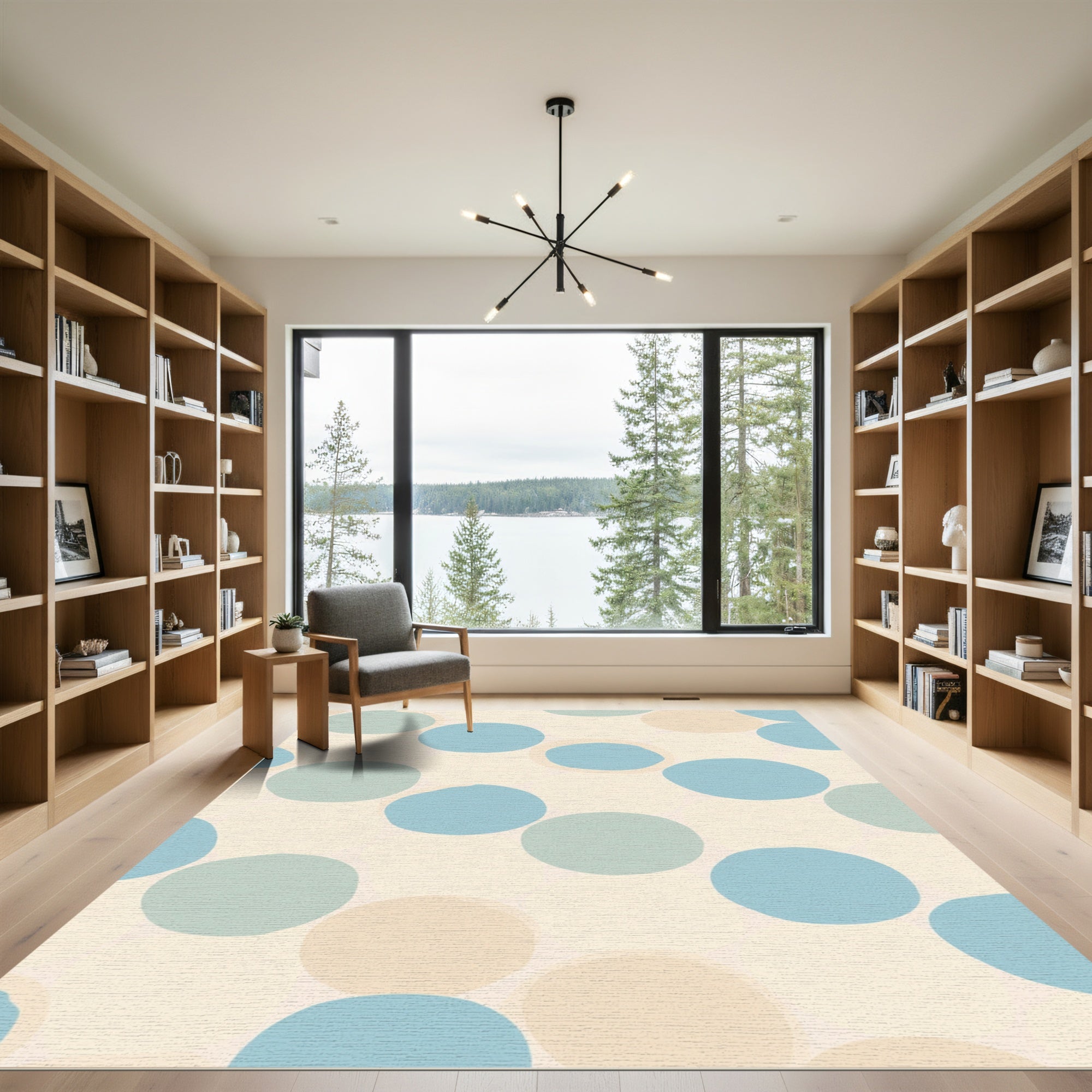 Soft Pastel Dot Arrangement Rug