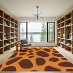 Ochre Brown Splotch Animal Print Rug