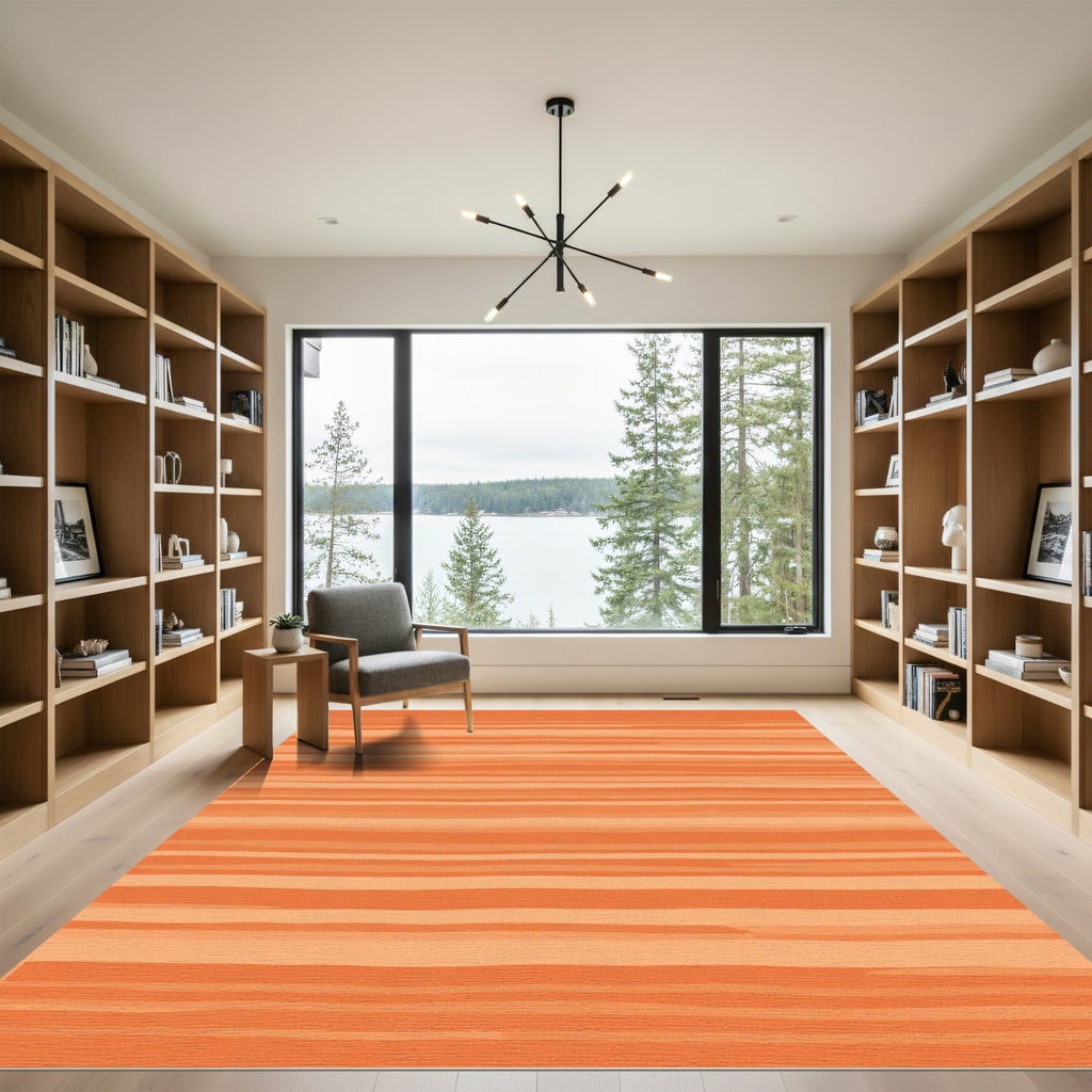 Amber Gradient Horizontal Stripe Rug