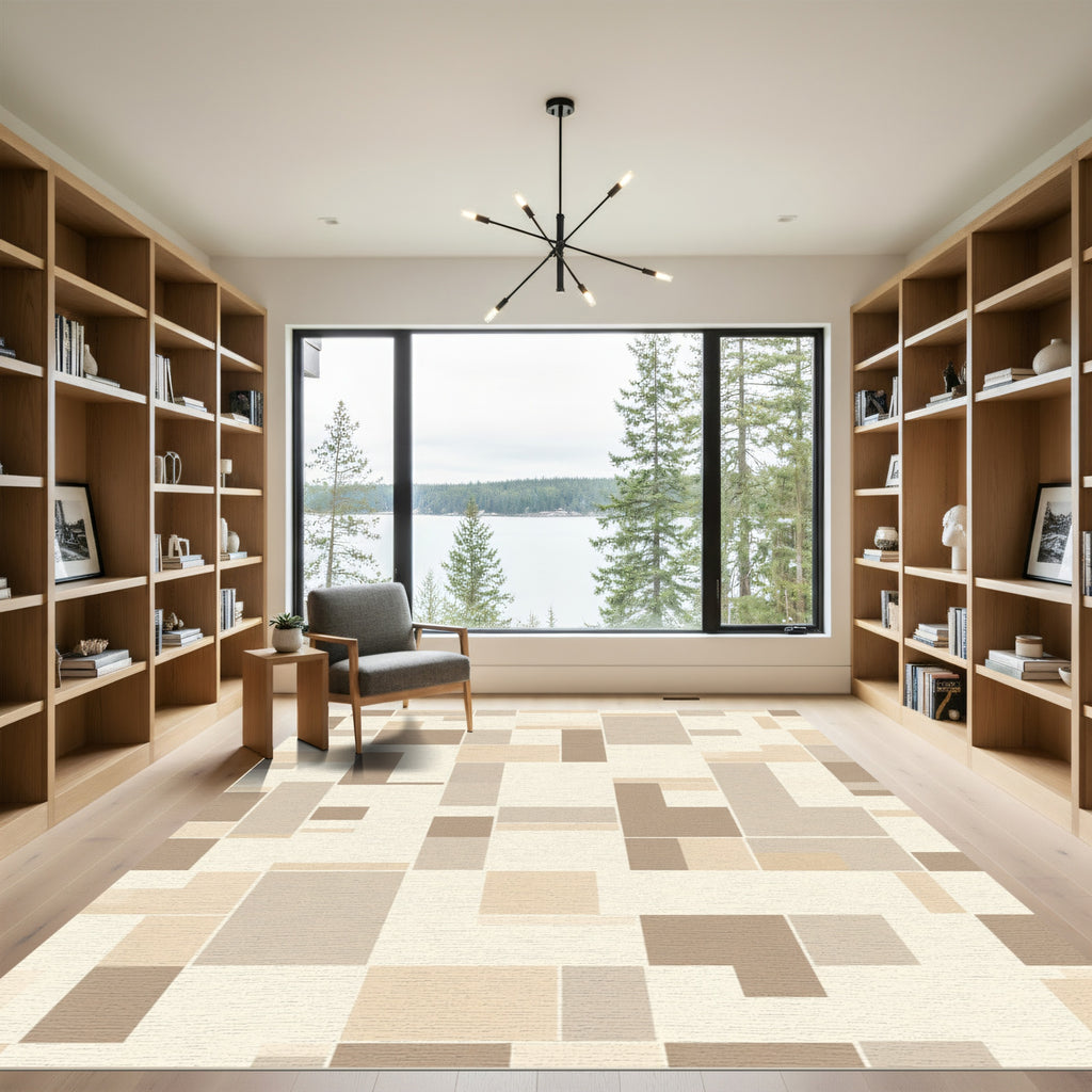 Modern Geometric Block Harmony Rug