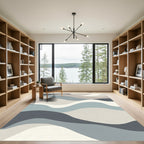 Abstract Serene Wave Landscape Rug