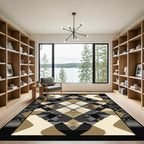 Geometric Abstract Sandstone Diamond Rug