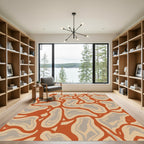 Terracotta Grey Organic Flow Rug