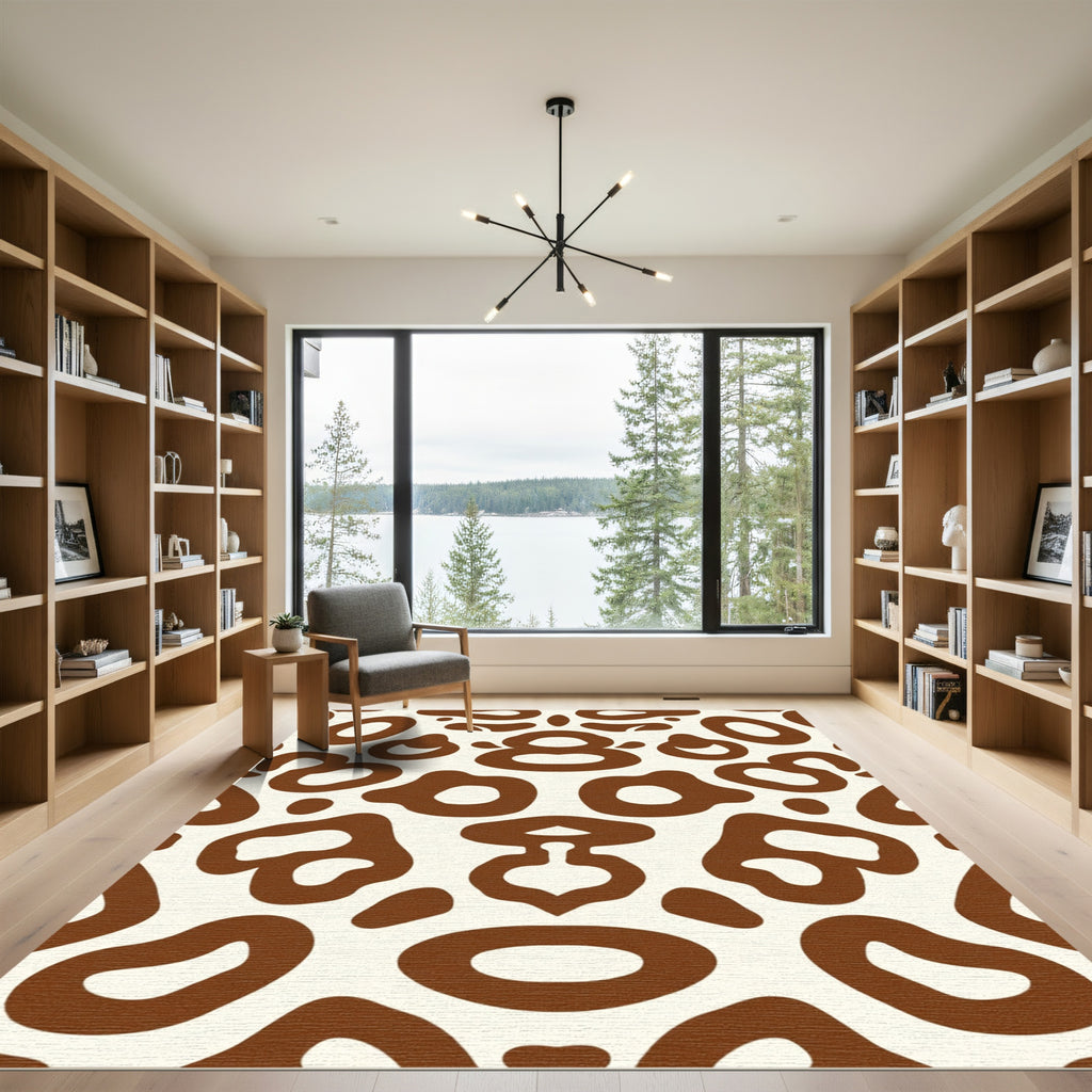 Brown Beige Organic Spot Rug