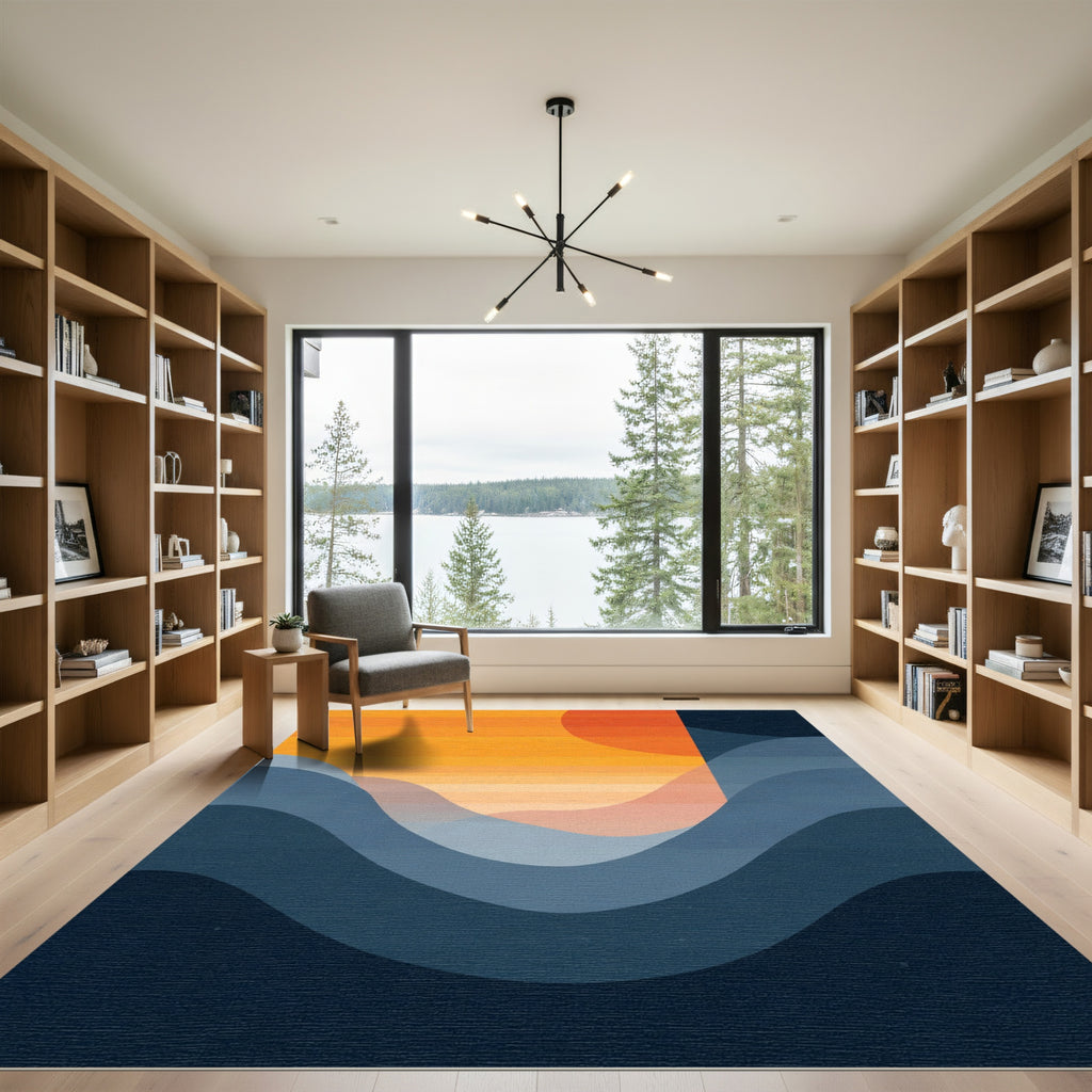 Gradient Sunset Wave Gradient Rug
