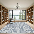 Monochromatic Slate Camouflage Swirls Rug