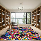 Bold Abstract Colorful Organic Forms Rug