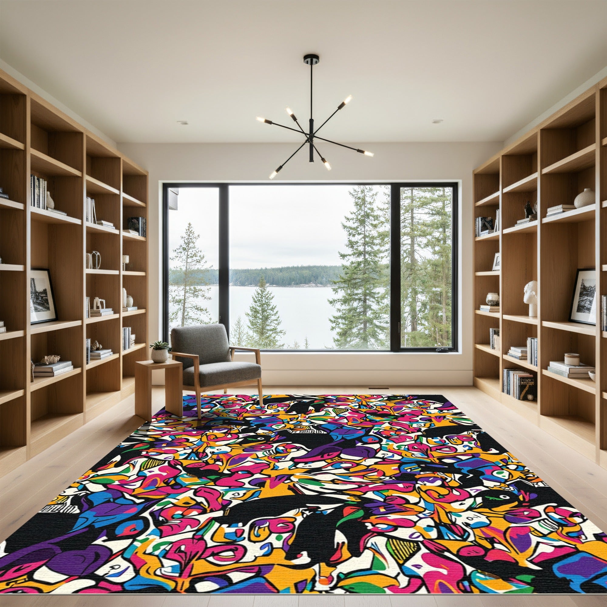 Bold Abstract Colorful Organic Forms Rug
