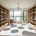Gray Stone Abstract Shapes Rug